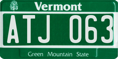 VT license plate ATJ063