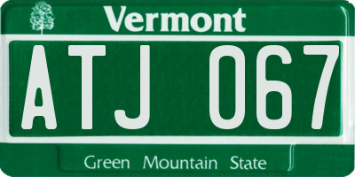 VT license plate ATJ067