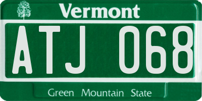 VT license plate ATJ068