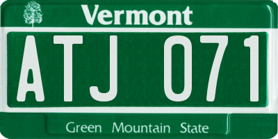 VT license plate ATJ071