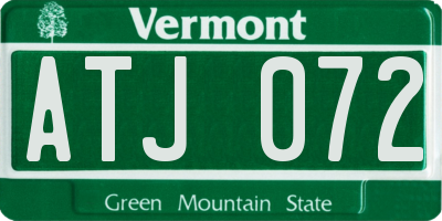 VT license plate ATJ072