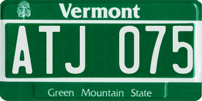 VT license plate ATJ075