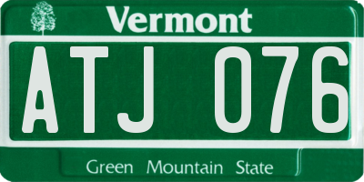 VT license plate ATJ076