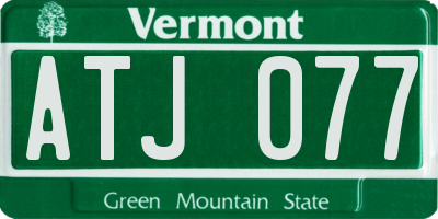 VT license plate ATJ077