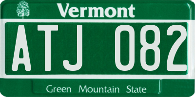 VT license plate ATJ082
