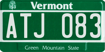 VT license plate ATJ083