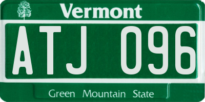 VT license plate ATJ096