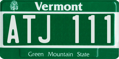 VT license plate ATJ111