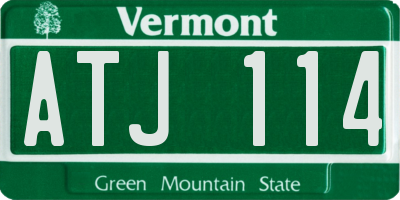 VT license plate ATJ114