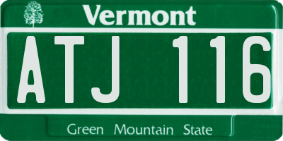 VT license plate ATJ116