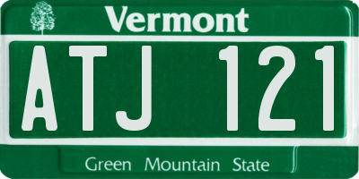 VT license plate ATJ121