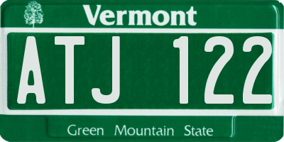 VT license plate ATJ122