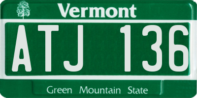 VT license plate ATJ136