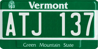 VT license plate ATJ137