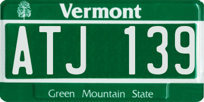 VT license plate ATJ139