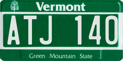 VT license plate ATJ140