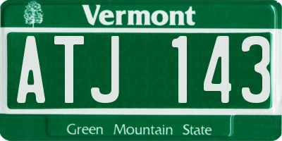 VT license plate ATJ143