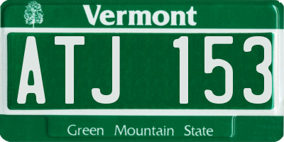 VT license plate ATJ153
