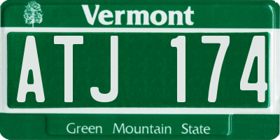 VT license plate ATJ174