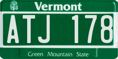 VT license plate ATJ178