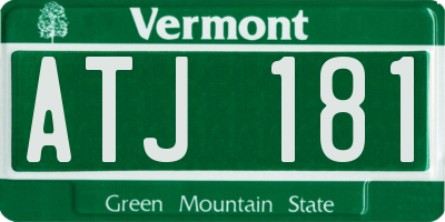 VT license plate ATJ181