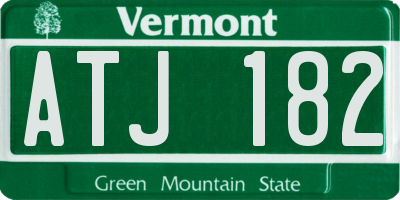 VT license plate ATJ182