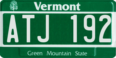 VT license plate ATJ192