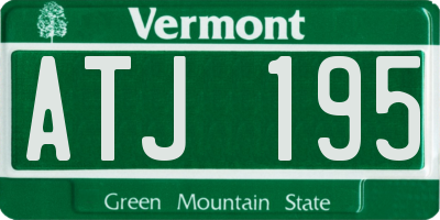 VT license plate ATJ195