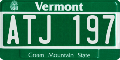 VT license plate ATJ197