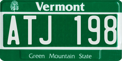 VT license plate ATJ198