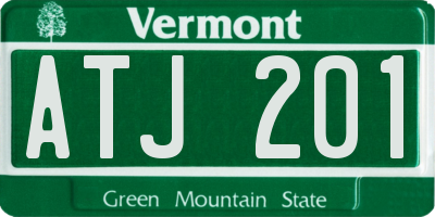 VT license plate ATJ201