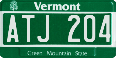 VT license plate ATJ204