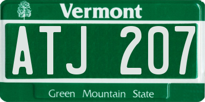 VT license plate ATJ207