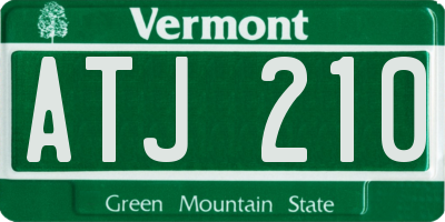 VT license plate ATJ210