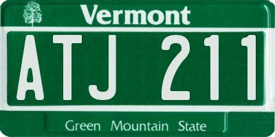 VT license plate ATJ211
