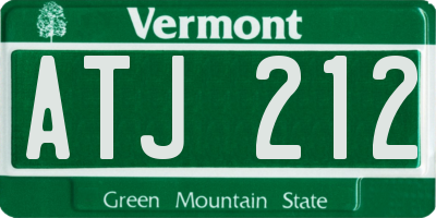 VT license plate ATJ212