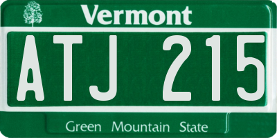 VT license plate ATJ215
