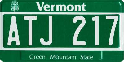 VT license plate ATJ217