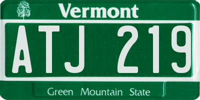 VT license plate ATJ219