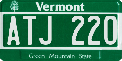 VT license plate ATJ220
