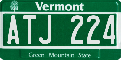 VT license plate ATJ224