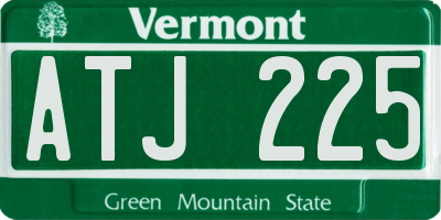VT license plate ATJ225
