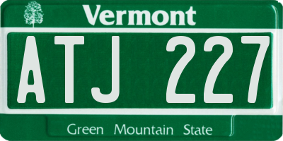 VT license plate ATJ227