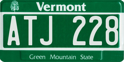 VT license plate ATJ228