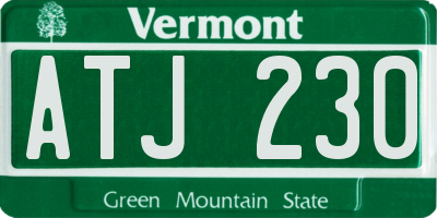 VT license plate ATJ230