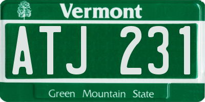 VT license plate ATJ231