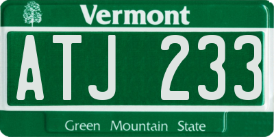 VT license plate ATJ233