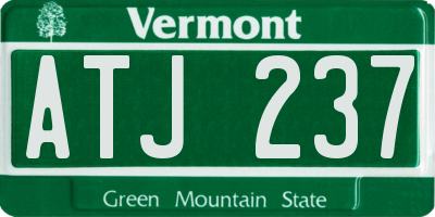 VT license plate ATJ237