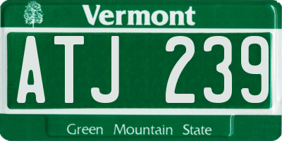 VT license plate ATJ239