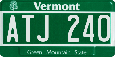 VT license plate ATJ240